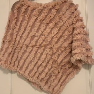 BCBGMAXAZRIA  Rabbit Fur Poncho